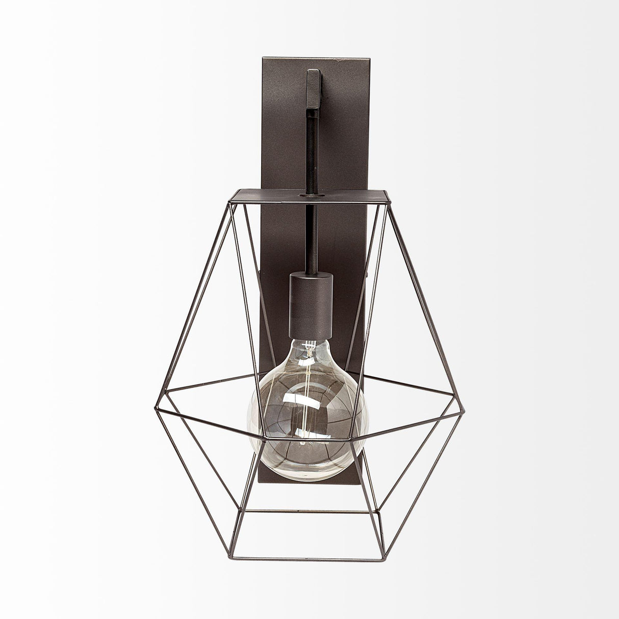 Mercana Cordova 12x19 Gray Metal Hanging Bulb Caged Wall Sconce