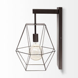 Mercana Cordova 12x19 Gray Metal Hanging Bulb Caged Wall Sconce