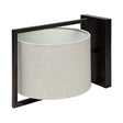 Mercana Smithe I 9x13 Black Toned Metal Cream Lampshade Wall Sconce