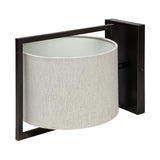 Mercana Smithe I 9x13 Black Toned Metal Cream Lampshade Wall Sconce