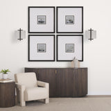 Mercana Smithe I 9x13 Black Toned Metal Cream Lampshade Wall Sconce