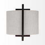 Mercana Smithe I 9x13 Black Toned Metal Cream Lampshade Wall Sconce