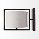 Mercana Smithe I 9x13 Black Toned Metal Cream Lampshade Wall Sconce