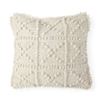 Mercana Leroy 18 x 18 Cream Raised Pattern Detail Decorative Pillow Cover