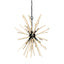 Mercana Jules 25x25 Blonde Wood and Black Metal Six Bulb Chandelier Light
