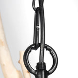 Mercana Jules 25x25 Blonde Wood and Black Metal Six Bulb Chandelier Light