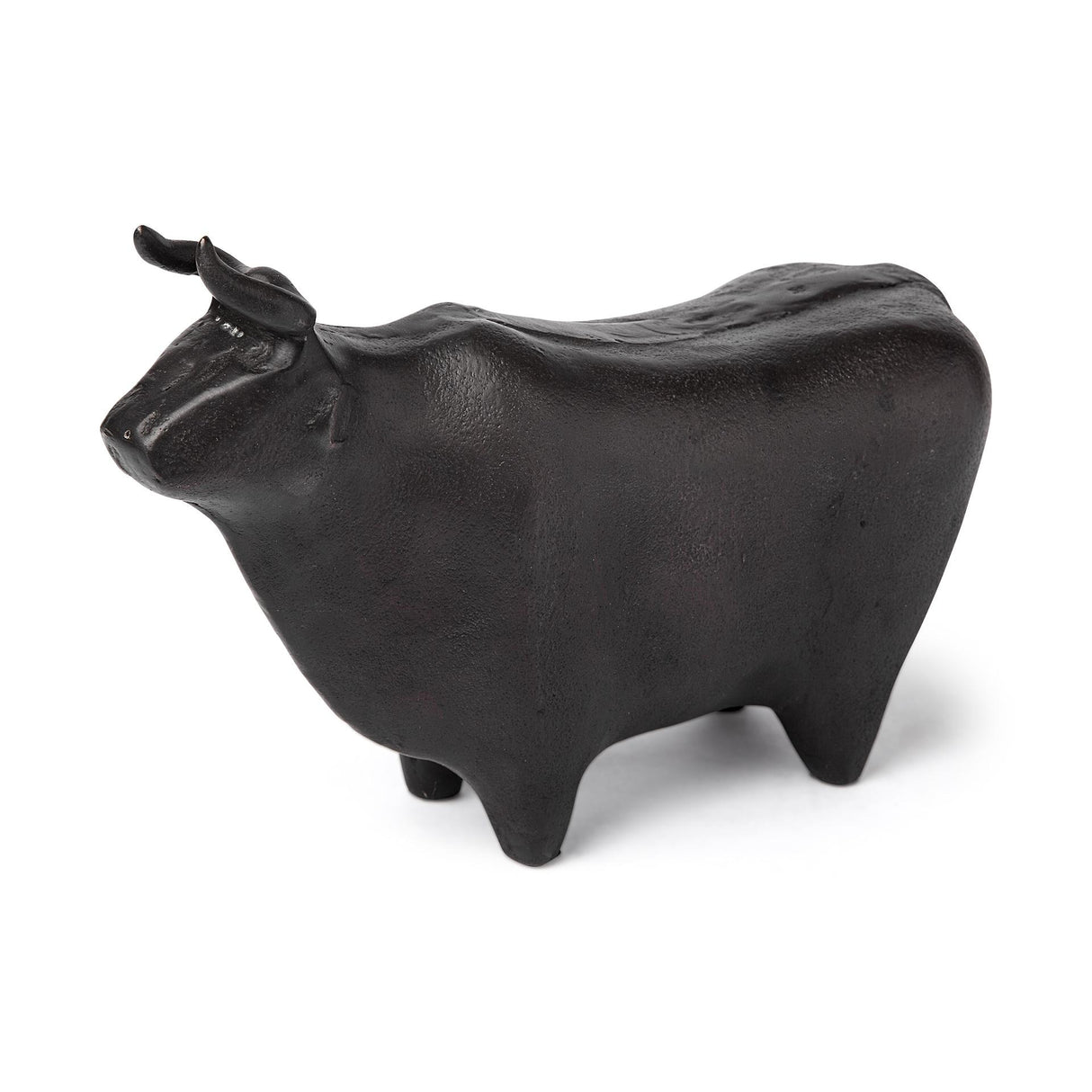 Mercana Taurus II 9L x 4W Black Cast Aluminum Bull Decorative Object