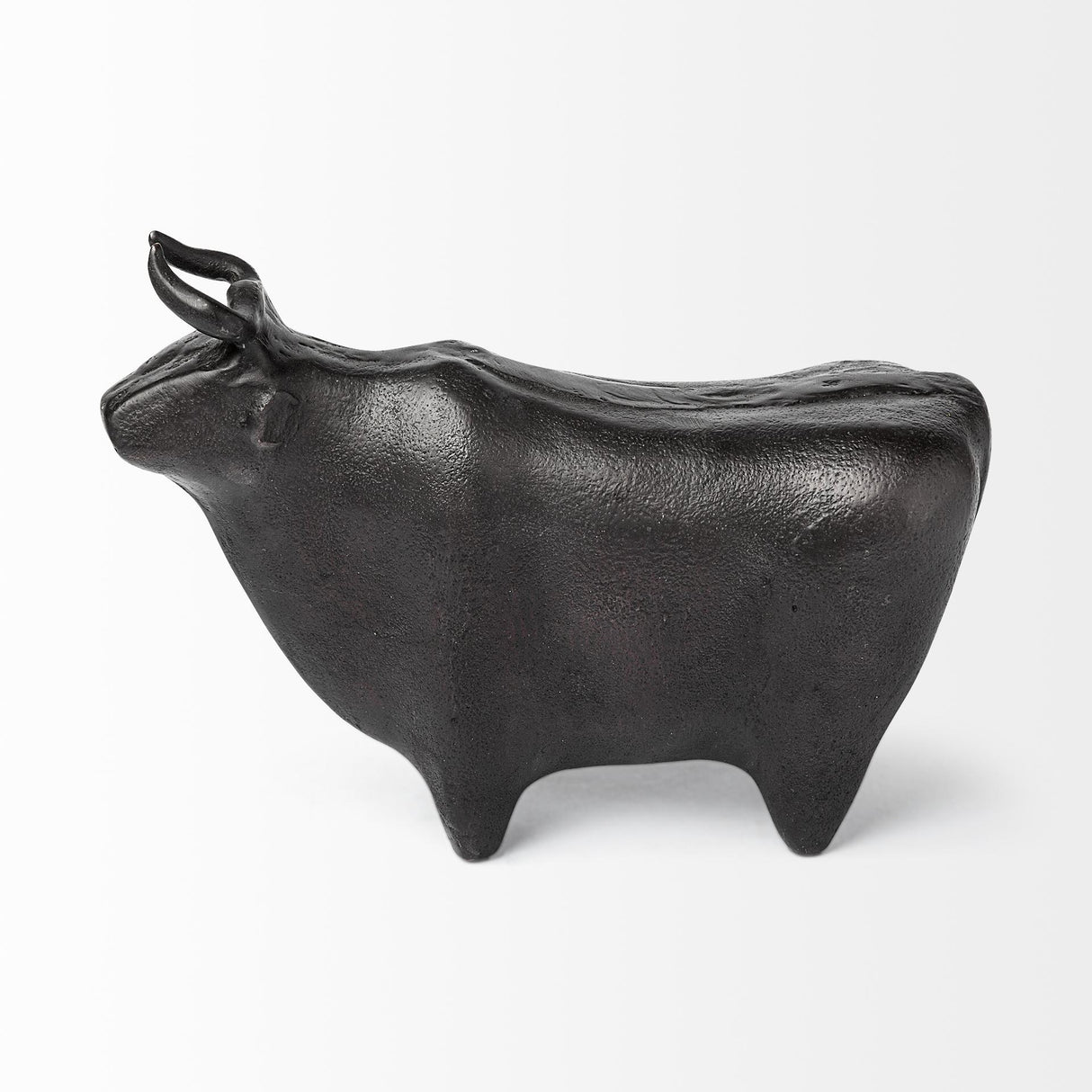 Mercana Taurus II 9L x 4W Black Cast Aluminum Bull Decorative Object