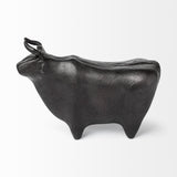 Mercana Taurus II 9L x 4W Black Cast Aluminum Bull Decorative Object