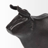 Mercana Taurus II 9L x 4W Black Cast Aluminum Bull Decorative Object
