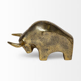 Mercana Tauro I 9L x 4W Gold Cast Aluminum Raging Bull