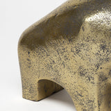 Mercana Tauro I 9L x 4W Gold Cast Aluminum Raging Bull
