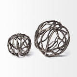 Mercana Sphaira I Small 5L x 5W Silver Cast Aluminum Decorative Tree Branch Orb