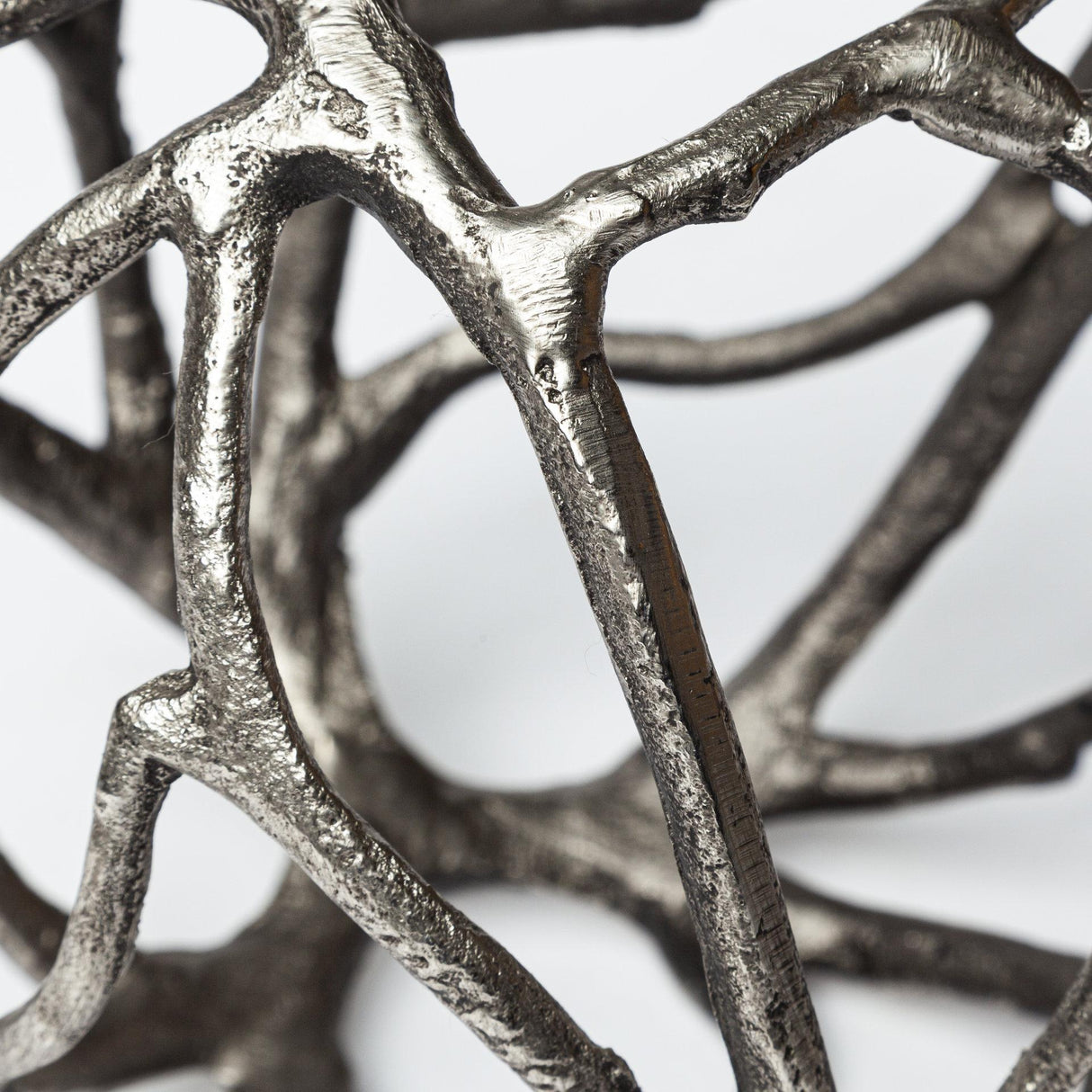 Mercana Sphaira I Small 5L x 5W Silver Cast Aluminum Decorative Tree Branch Orb