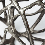 Mercana Sphaira I Small 5L x 5W Silver Cast Aluminum Decorative Tree Branch Orb