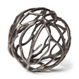 Mercana Sphaira II Large 7L x 7W Silver Cast Aluminum Decorative Tree Branch Orb