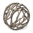 Mercana Sphaira Noir II Large 7L x 7W Gold Cast Aluminum Decorative Tree Branch Orb
