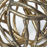 Mercana Sphaira Noir II Large 7L x 7W Gold Cast Aluminum Decorative Tree Branch Orb