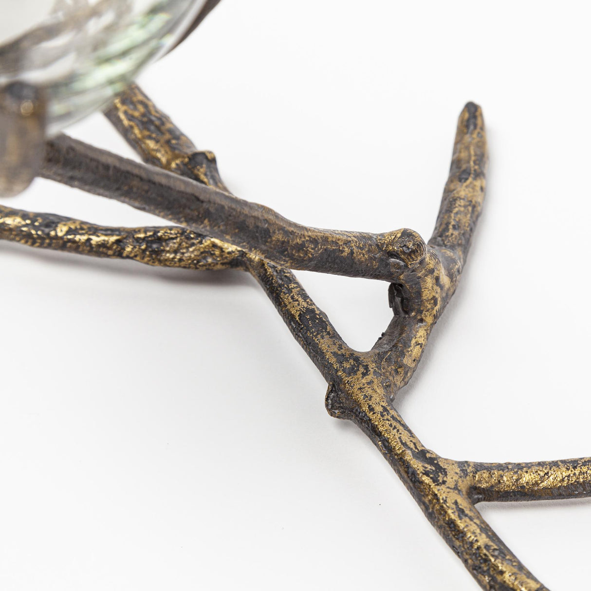 Mercana Vine II Distressed Gold Metal Creeper Five Candle Table Candle Holder