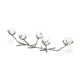 Mercana Vine I Distressed Silver Metal Creeper Five Candle Table Candle Holder