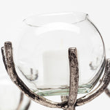 Mercana Vine I Distressed Silver Metal Creeper Five Candle Table Candle Holder