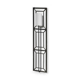 Mercana Noah 12.2x55 Black Metal w/White Fabric Shade Rectangular Wall Sconce