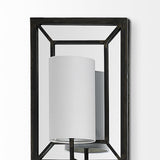 Mercana Noah 12.2x55 Black Metal w/White Fabric Shade Rectangular Wall Sconce