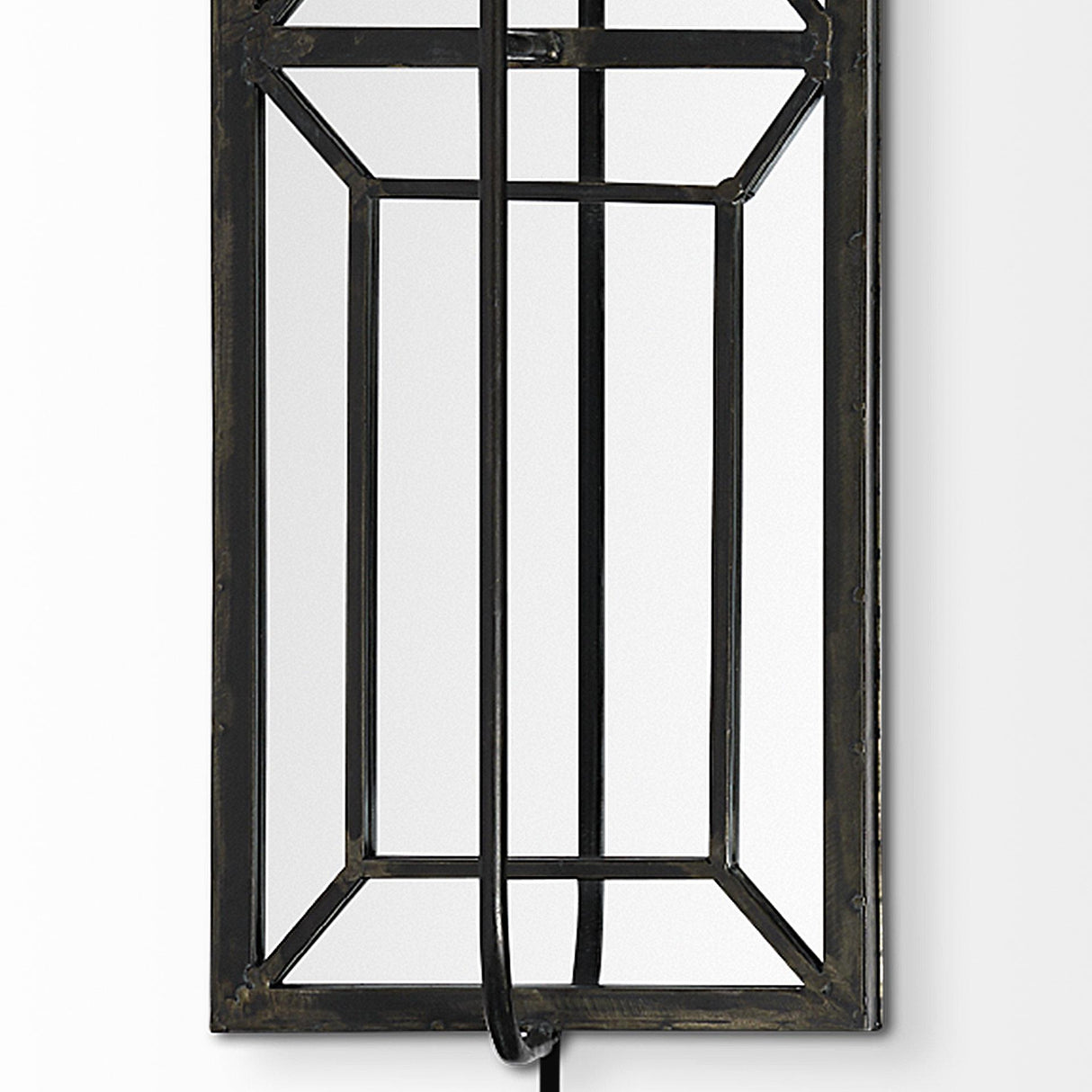 Mercana Noah 12.2x55 Black Metal w/White Fabric Shade Rectangular Wall Sconce