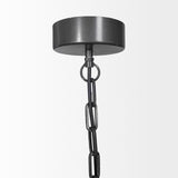 Mercana Liam I 32x30 Black Wooden Bead Bowl-Style Four Bulb Chandelier