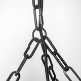 Mercana Liam I 32x30 Black Wooden Bead Bowl-Style Four Bulb Chandelier