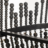 Mercana Liam I 32x30 Black Wooden Bead Bowl-Style Four Bulb Chandelier