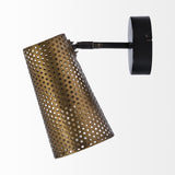Mercana Wesley I 11x10.2 Gold Toned Perforated Metal Cone Wall Sconce