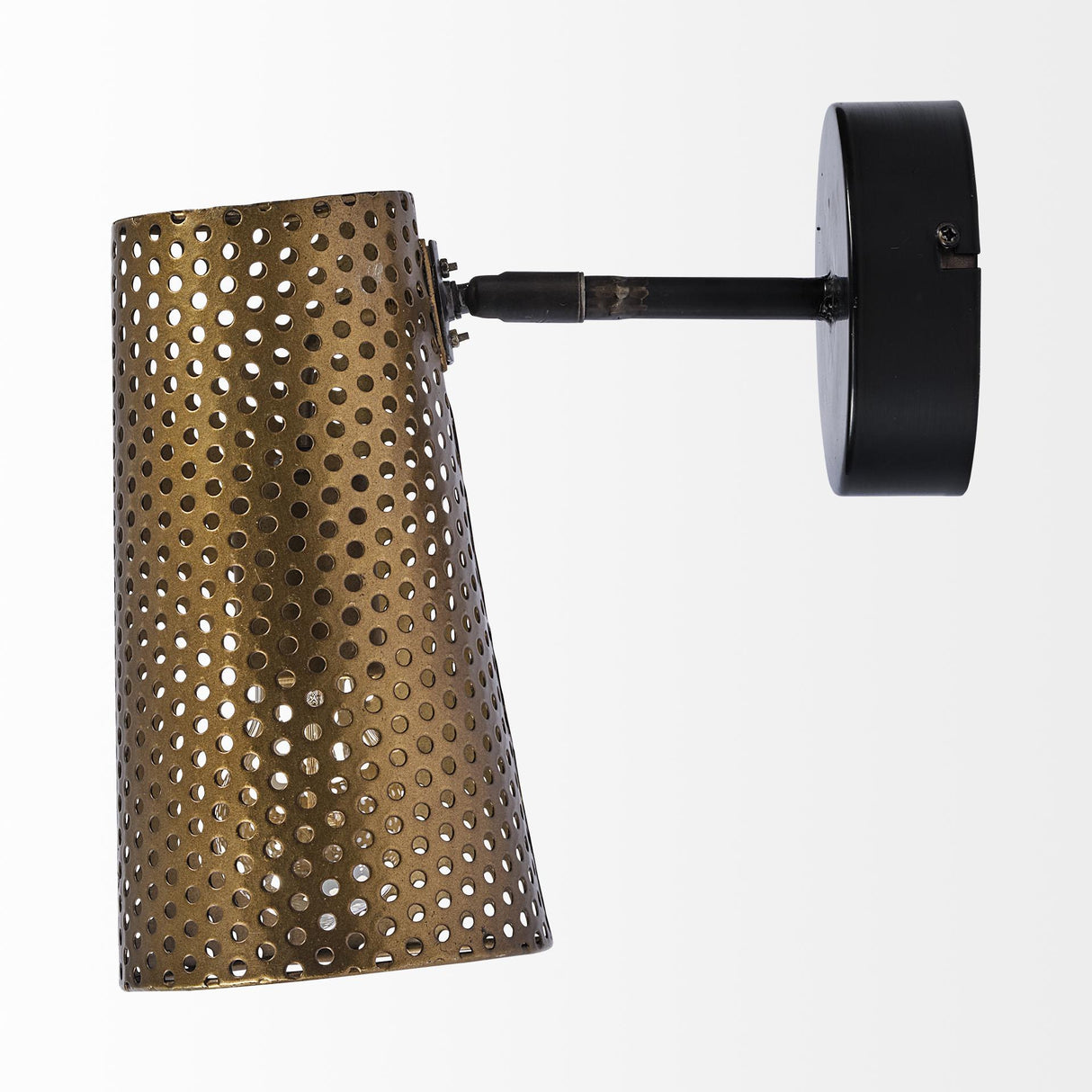 Mercana Wesley I 11x10.2 Gold Toned Perforated Metal Cone Wall Sconce