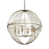 Mercana Chiron II 36L x 36W x 38H Gold Metal Globe Six Bulb Chandelier