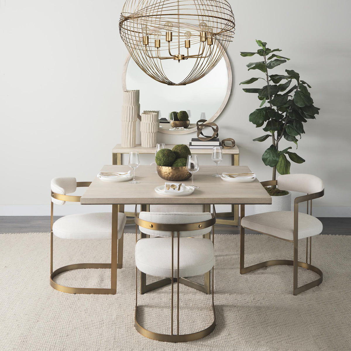 Mercana Chiron II 36L x 36W x 38H Gold Metal Globe Six Bulb Chandelier