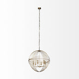 Mercana Chiron II 36L x 36W x 38H Gold Metal Globe Six Bulb Chandelier