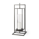 Mercana Albus I Large Black Metal Rectangular Table Candle Holder