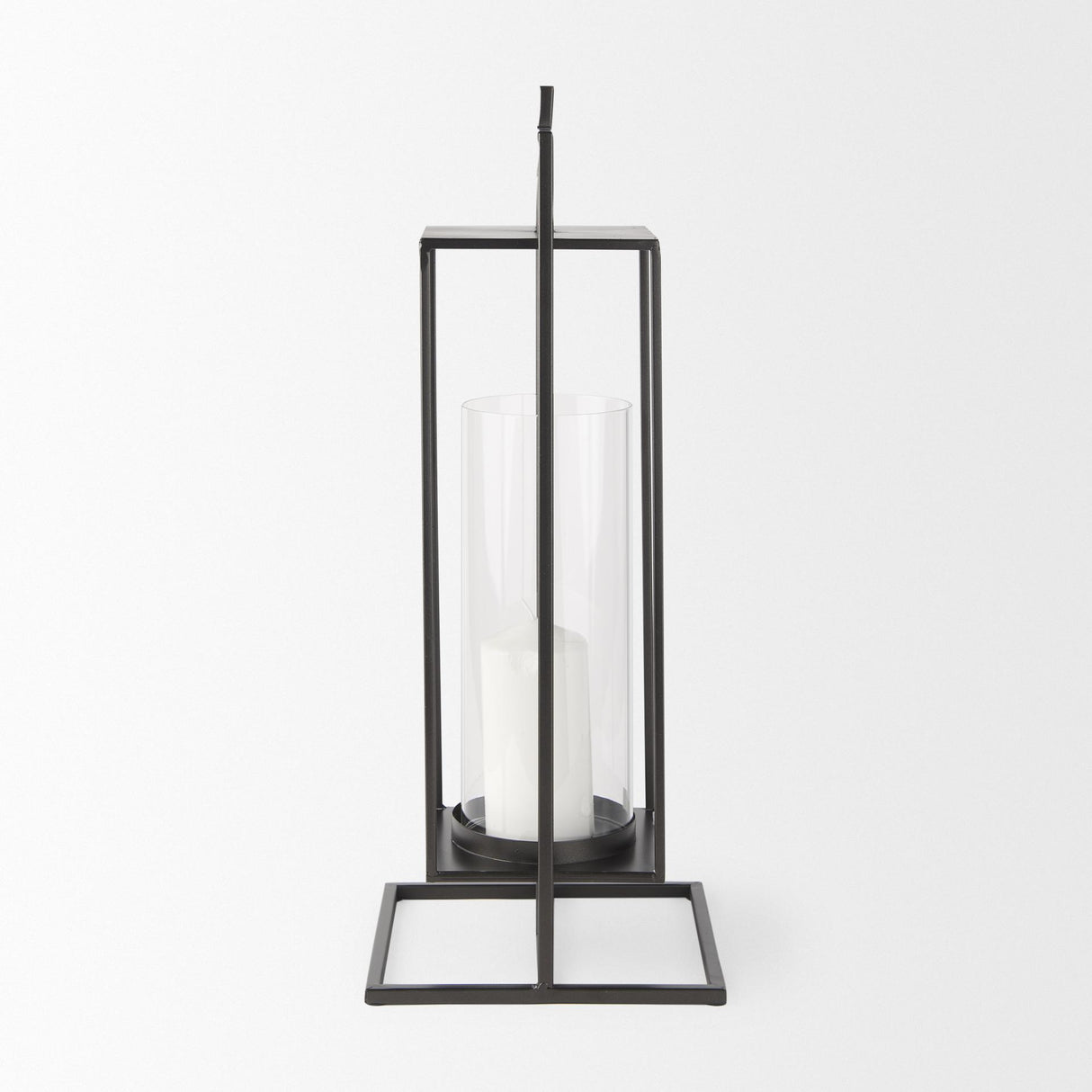 Mercana Albus I Large Black Metal Rectangular Table Candle Holder