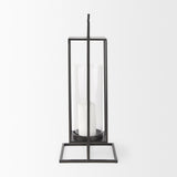 Mercana Albus I Large Black Metal Rectangular Table Candle Holder