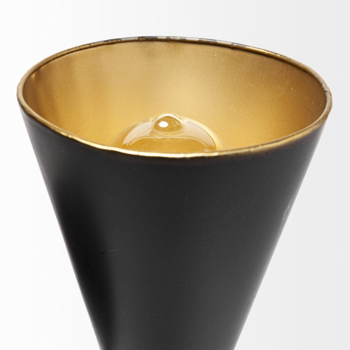 Mercana Eris II 7.3x12.6 Black Metal w/Gold Accent Double-Cone Wall Sconce