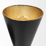 Mercana Eris II 7.3x12.6 Black Metal w/Gold Accent Double-Cone Wall Sconce