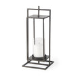 Mercana Albus II Small Black Metal Rectangular Table Candle Holder
