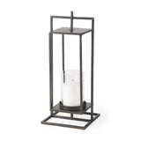 Mercana Albus II Small Black Metal Rectangular Table Candle Holder