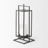Mercana Albus II Small Black Metal Rectangular Table Candle Holder
