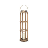 Mercana Andy I Large Natural Wood Cylindrical Lantern
