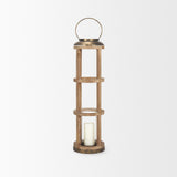 Mercana Andy I Large Natural Wood Cylindrical Lantern