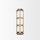 Mercana Andy I Large Natural Wood Cylindrical Lantern