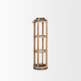 Mercana Andy I Large Natural Wood Cylindrical Lantern