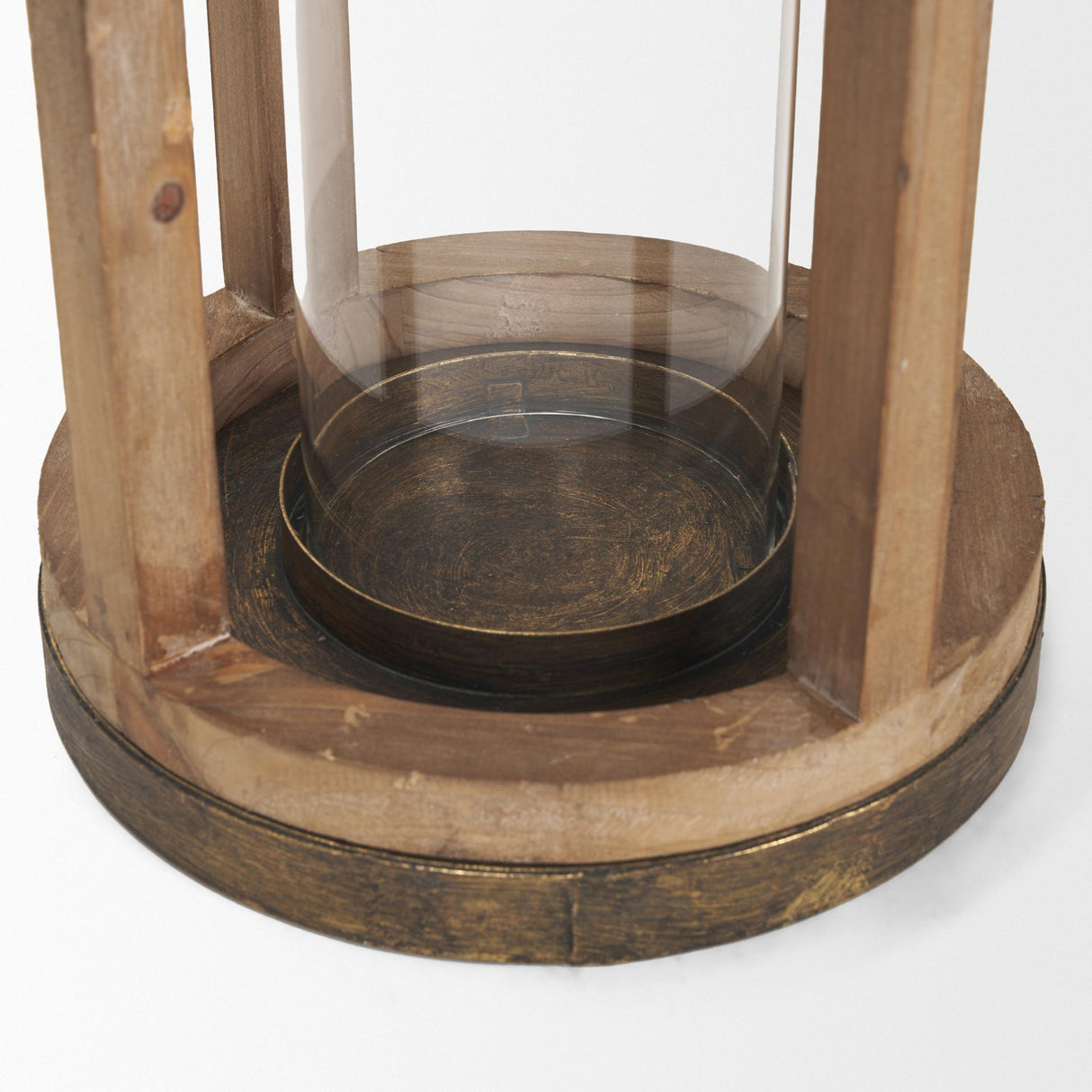 Mercana Andy I Large Natural Wood Cylindrical Lantern