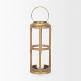 Mercana Andy II Small Natural Wood Cylindrical Lantern